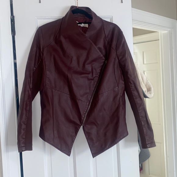 Maroon BB Dakota leather coat - Picture 1 of 2